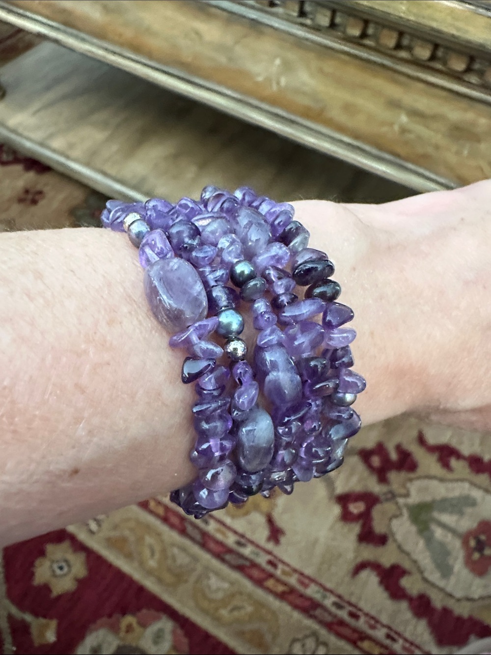 Unbranded Purple Amethyst Multi-Strand Beaded Bracelet